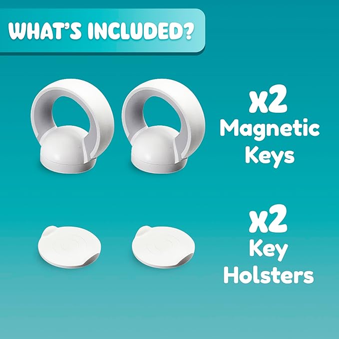 Booboo® x2 Spare Replacement Magnetic Keys Child Safety Locks for Children, Baby Proofing Your Home Cabinets and Drawers with Extra Magnet Keys (2 Pack)-CubbioJoy