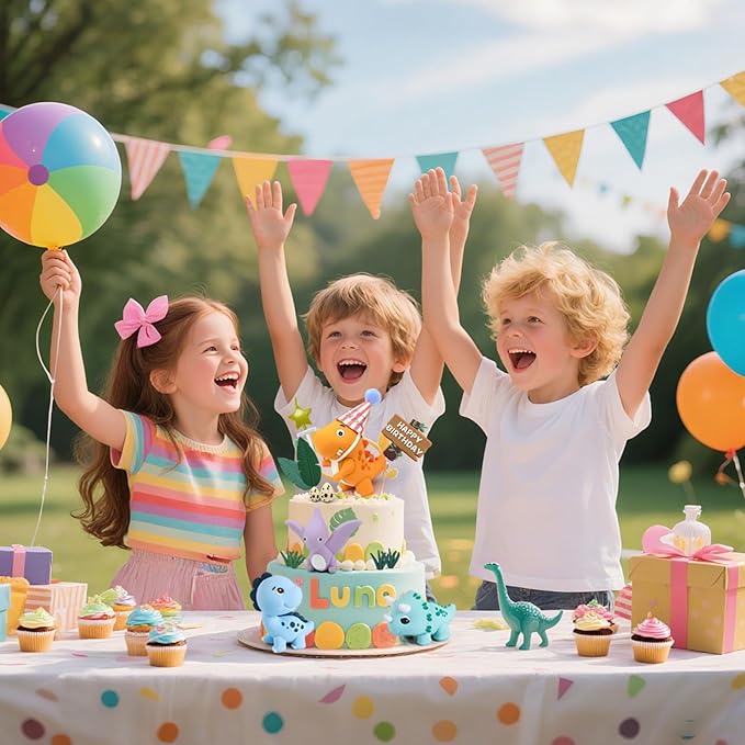 20pcs Dinosaur Cake Topper Set with Dinosaur Eggs - Reusable Dinosaur Cake Decorations，Dinosaur Birthday Decorations for Boys & Girls (Dinosaur Cupcake Toppers, Happy Birthday Cake Accessories)-CubbioJoy