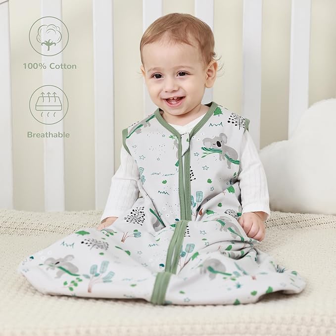 JELLYMONI Baby Sleep Sack 18-24 Months 100% Cotton Wearable Blanket, 0.5 TOG Soft Lightweight Toddler Sleeping Sack 3 Pack 2-Way Zipper Newborn Sleep Sacks-CubbioJoy