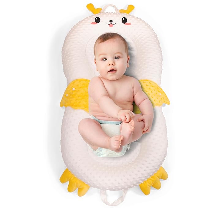 Baby Lounger for Newborn & Infant – Duckling Delight | Soft 100% Cotton Cover, Lightweight, Washable, Portable Infant Support Cushion by Sprinta-CubbioJoy