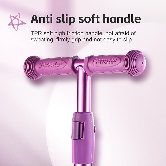 3 Wheel Scooter for Kids Ages 6-12,Kids Scooter with Light Up Wheels, Sturdy Deck Design, and 4 Height Adjustable Suitable for Kid Ages 3-12-CubbioJoy