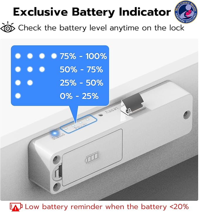 Anweller Baby Proofing Smart Cabinet Locks, Child Proof Hidden Drawer Locks, No Drill Adhesive Magnetic RFID Bluetooth Keyless Lock for Adults File Kitchen Cupboard Closet Liquor - White-CubbioJoy