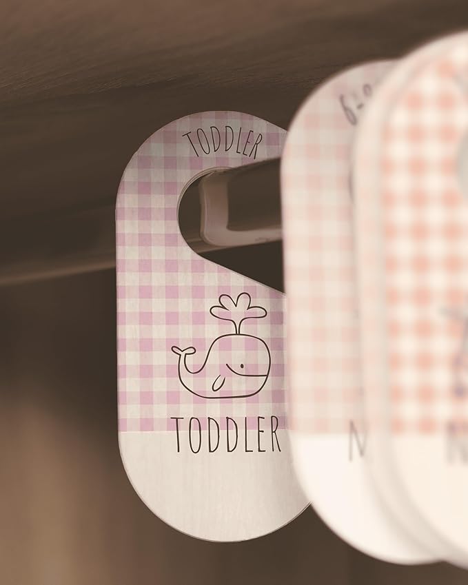 Baby Clothes Organizer - Pink Baby Closet Dividers for Nursery Decor, Storage & Organization - 8 Size Closet Dividers for Hanging Clothes, Gender Neutral Nursery Must-Haves & Accessories-CubbioJoy