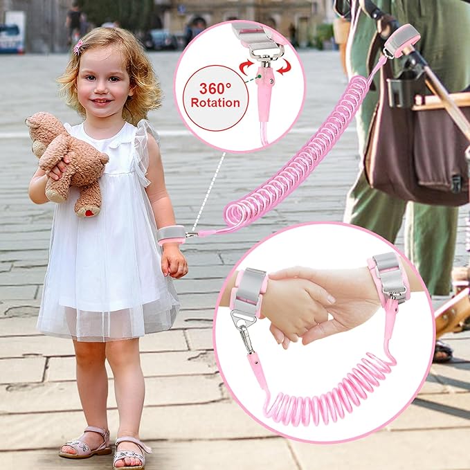 Accmor Toddler Harness Leash, Cute Butterfly Kids Leash + Anti Lost Wrist Link for Outdoor Travel, Adorable Child Walking Harness Wristband Assistant Strap Belt Keep Kids Close for Baby Boys Girls-CubbioJoy