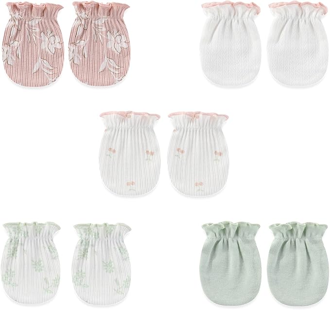 5 Pairs Baby Not Scratch Mittens 0-6 Months New Born Boy Girl Gloves Cute Infant Accessories-CubbioJoy