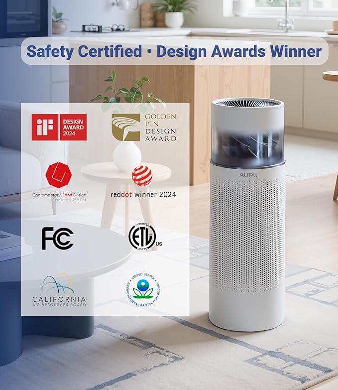 2 in 1 Air Purifier with Humidifier,Air Purifiers for Home Large Room,Humidifier and Air Purifier in one HEPA Purifier for Home Pets Remove Pet Odor Smoke Pollen Dust for Bedroom,Living Room,Office-CubbioJoy