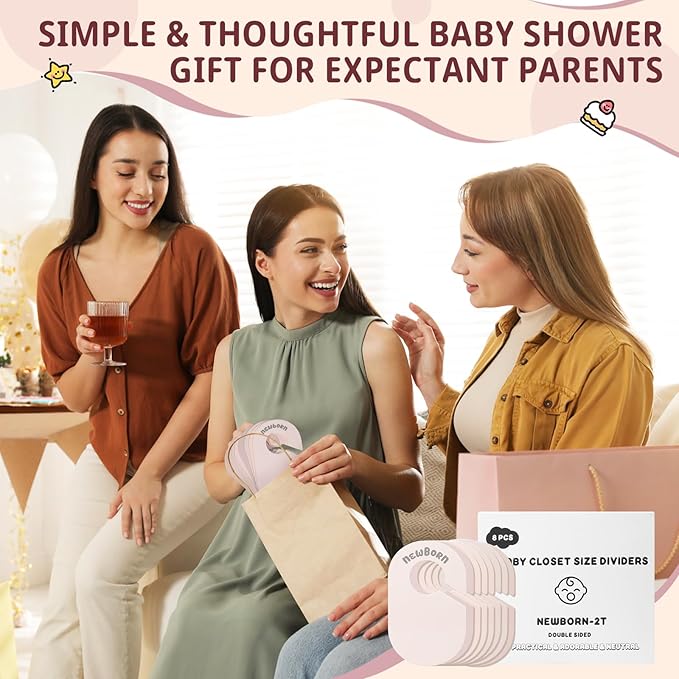 Baby Closet Dividers, Double Sided Nursery Clothes Size Separators for Newborn to 2T, Round, Neutral, 8 Pcs-CubbioJoy