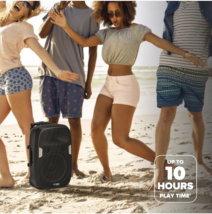 Altec Lansing SoundRover 75 Wireless Speaker 75W Bluetooth Speaker with a Long Lasting 10 Hour Battery, 50 Foot Range, Multi LED Party Modes, True Wireless Pairing, Bonus Microphone-CubbioJoy