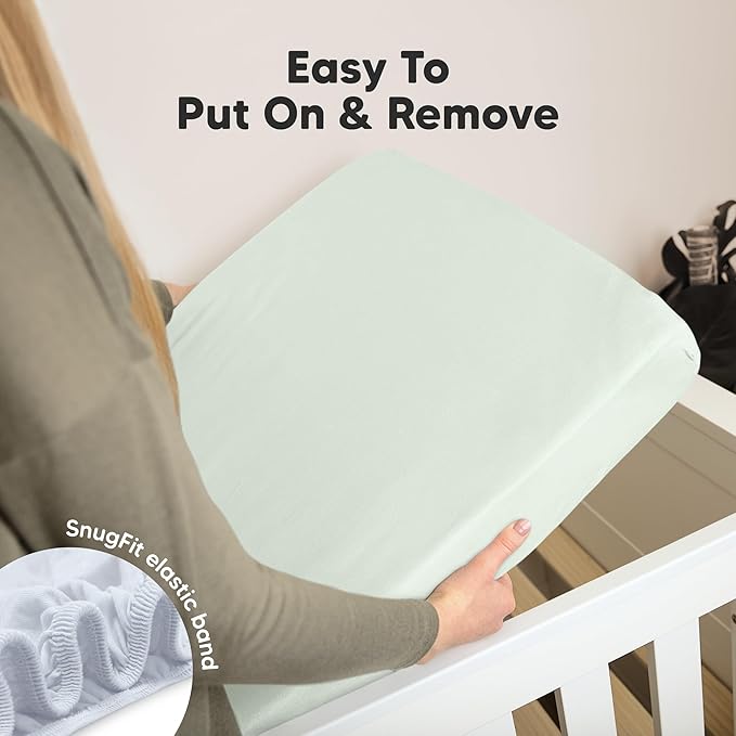 KeaBabies 2-Pack Organic Crib Sheets for Boys, Girls - 52x28 Fitted Crib Mattress Sheet Neutral, Breathable Jersey Cotton Cover for Baby Bed, Toddler Mattress, Soft & Cute Prints (Cove)-CubbioJoy