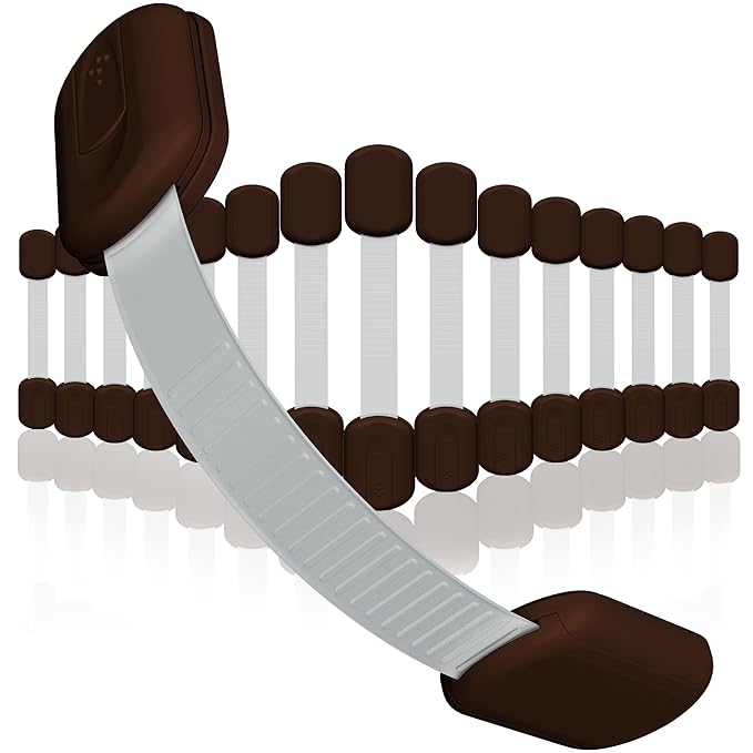 Baby Proofing Child Safety Locks (16 Pack) by Skyla Homes - The Safest, Quickest and Easiest 3M Adhesive Cabinet Latches, No Screws & Magnets, Multi-Purpose for Furniture, Kitchen, Ovens, Toilet Seats-CubbioJoy