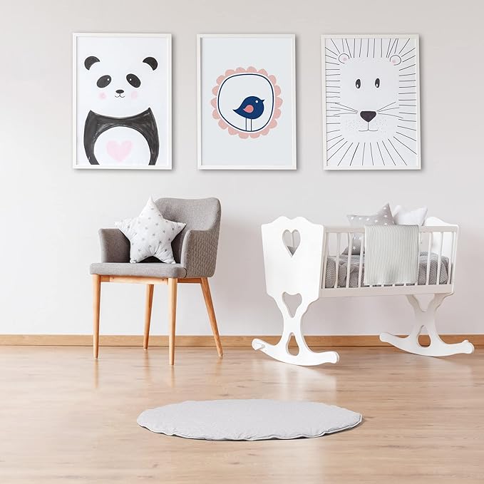 Byrd & Blume Round Baby Play Mat, Organic Cotton Soft Padded Nursery Floor Mat, Safe Hypoallergenic Baby Mat, Reversible, Foldable, Portable Infant Tummy Time Mat Fits Tents & Playpens (40"x40") Gray-CubbioJoy