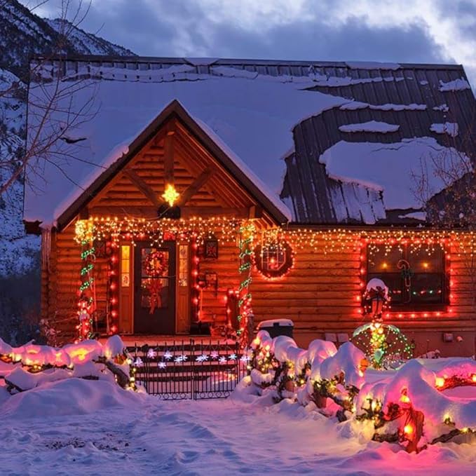 Brizled 4 Pack Color Christmas Lights, 33ft 100 LED Christmas String Lights, 120V UL Certified Multicolor Xmas Tree Light Plugin Mini Xmas Light for Indoor Outdoor Tree Party Home Wedding Decorations-CubbioJoy