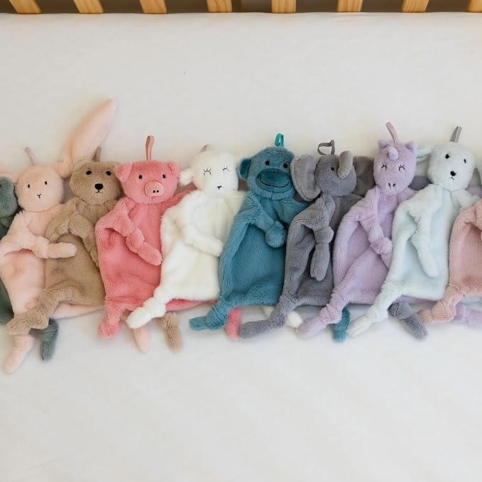 Bella Tunno Bubbi Buddy – Soft, Plush Lovey Pacifier Holder for Baby Pacifiers to Soothe, Comfort, and Bring Baby Teething Relief, Colorful Animal-Themed Baby Lovey (Monkey)-CubbioJoy