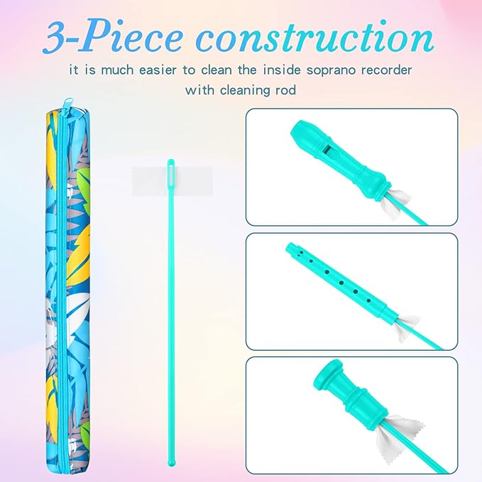 Descant Soprano Recorder Music Recorder Instrument for Kids Flute Kids Recorder with Cleaning Rod + Case Bag…-CubbioJoy