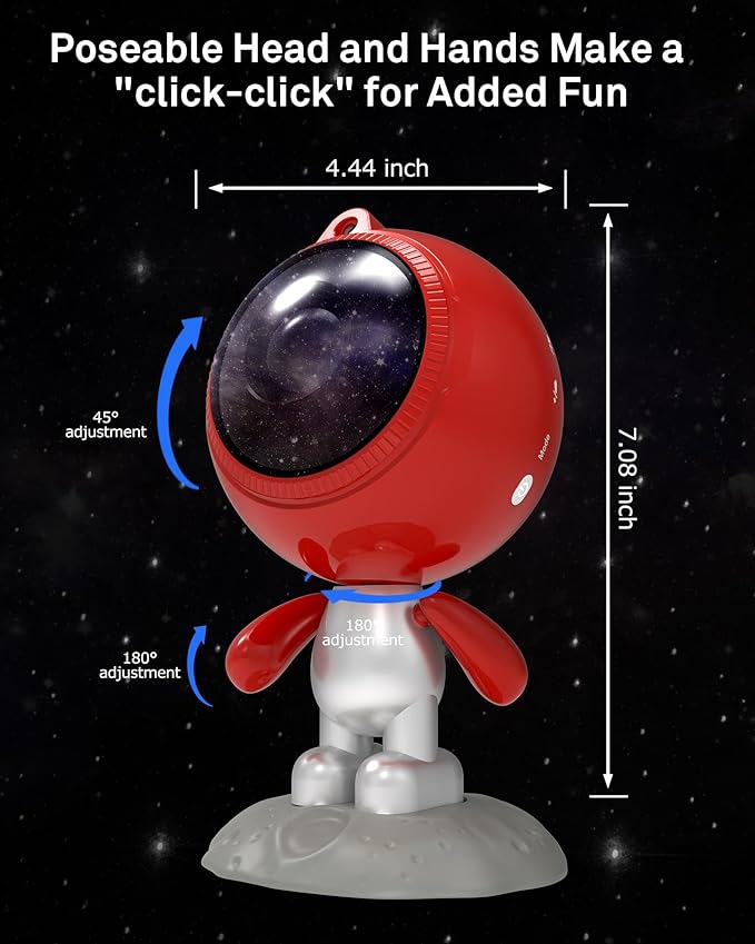Astronaut Galaxy Projector, AIRIVO Star Projector for Bedroom, Robot Galaxy Projector Night Light for Kids, Bluetooth Speaker Ceiling Projector, Room Decor Gifts for Adults, Teens, Christmas-CubbioJoy