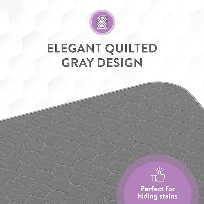 Inspire Underpads | Stain Hiding Gray Reusable Incontinence Bed Pads | Waterproof Mattress Pad | for Adults Babies and Dogs (18 X 24 - 3 Pack)-CubbioJoy