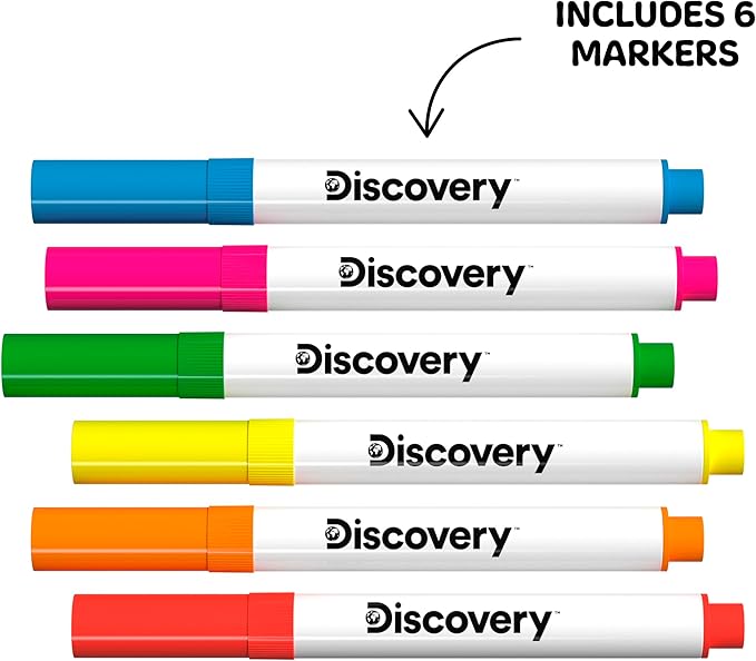 Discovery™ Doodle Projector Light Art Station – Includes 6 Dry-Erase Markers, 10 Reusable Drawing Discs, Project Drawings on Walls & Ceilings| Arts & Crafts Kit for Kids| Tracing Pad Coloring Toy Gift-CubbioJoy