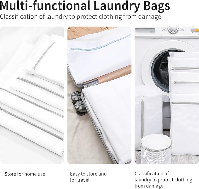 3 Pack Large Mesh Laundry Bags by MDSXO- Fine Durable Lingerie Delicates Bag for Washing Machine 16 * 20 inch [3 Pack]-CubbioJoy