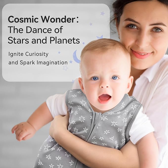 Baby Sleep Sack 6-12 Months 3 Pack 100% Cotton Lightweight 0.5 TOG Wearable Blanket Baby Sleep Bag with 2-Way Zipper for Newborn Infant Blue-CubbioJoy