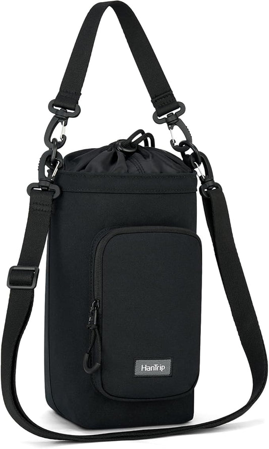 Insulated Water Bottle Carrier Bag with Strap Phone Pocket for 25/32/40/64 oz Tumbler Cup, Water Bottle Holder-CubbioJoy