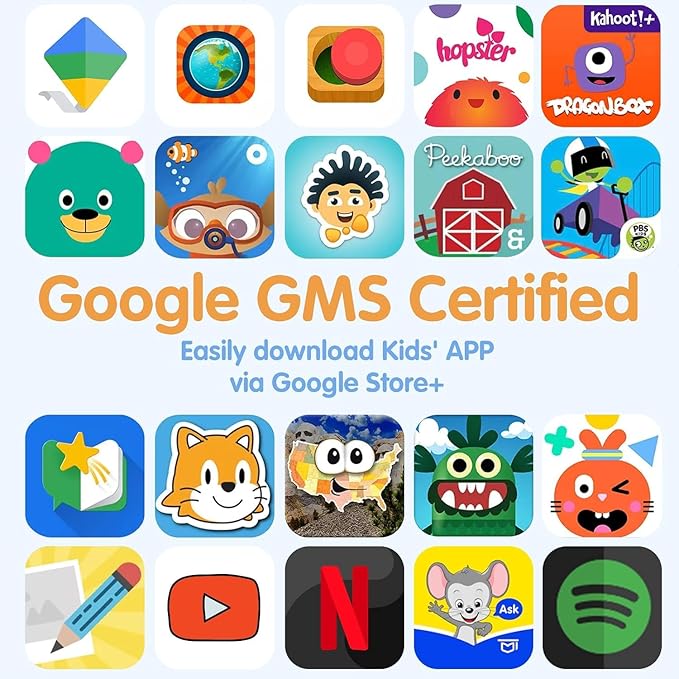 10.1 Inch Kids Tablet with Stylus & Case | Octa-Core 8GB RAM 64GB ROM | 7000mAh Android Tablet for Ages 3-12 | Parental Control, Pre-Installed Apps & GMS Certified-CubbioJoy