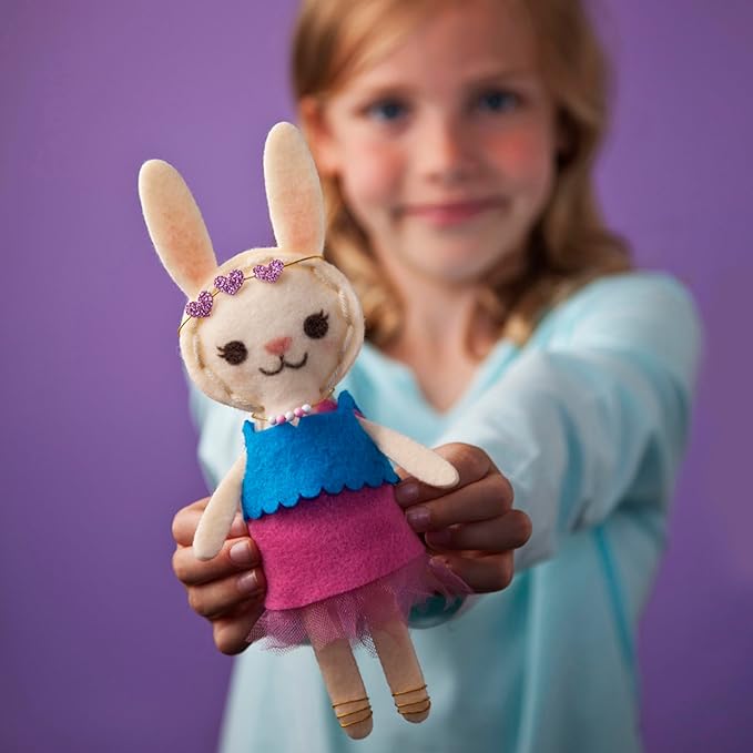 Craft-tastic – Make a Bunny Friend Craft Kit – Learn to Make 1 Easy-to-Sew Stuffie with Clothes & Accessories-CubbioJoy