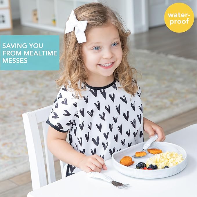 Bumkins Bibs - Toddler Bibs, Waterproof, Large for 1-3 Years, Short Sleeve-CubbioJoy