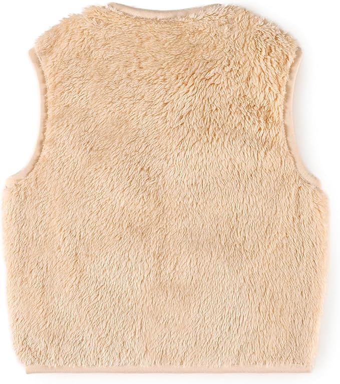 Baby Boys Girls Fleece Vest Zip Up Cute Bear Jackets Fuzzy Fall Winter Warm Clothes Newborn Outwear for Toddler Infant-CubbioJoy