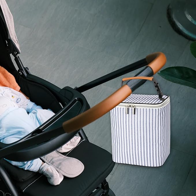 Breast Milk Cooler Bag with Ice Pack Fits 4 Baby Bottles Up to 9 Ounce, Baby Bottle Tote Bag Great for Nursing Mom Daycare-CubbioJoy