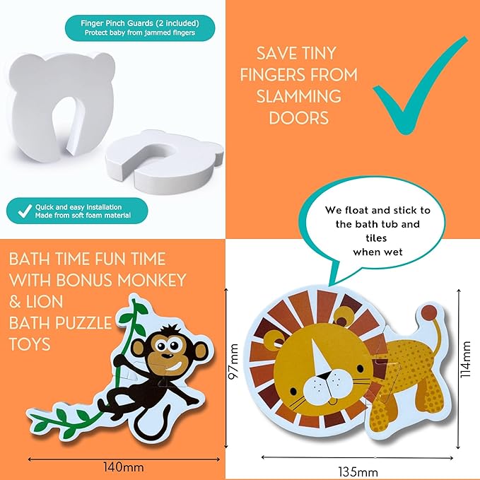 Baby Proofing Kit 67pcs All in One Includes Magnetic Cabinet Locks for Baby Proofing, Corner Bumper Protectors, Child Safety Strap Locks, Power Point Outlet Covers, Finger Pinch Guards & Bath Toys-CubbioJoy