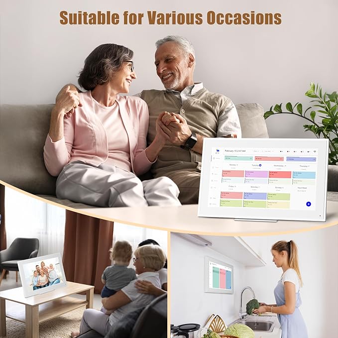 15.6-inch Wall Digital Calendar,2025 Smart WiFi Calendar & Chore Chart,Full HD Touchscreen Interactive Display for Family Schedules-Wall/Desk Mountable Planner,Meeting Reminders & Deadline Tracking-CubbioJoy