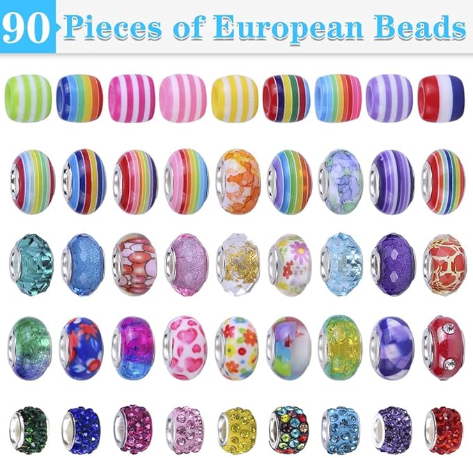 AIPRIDY 150 Pieces Charm Bracelet Making Kit,Unicorn Mermaid Crafts Gifts Set Can Inspires Imagination and Creativity,Jewelry Making Kit Perfect Gifts for Girls 5-12 Years Old (150 Pieces)-CubbioJoy