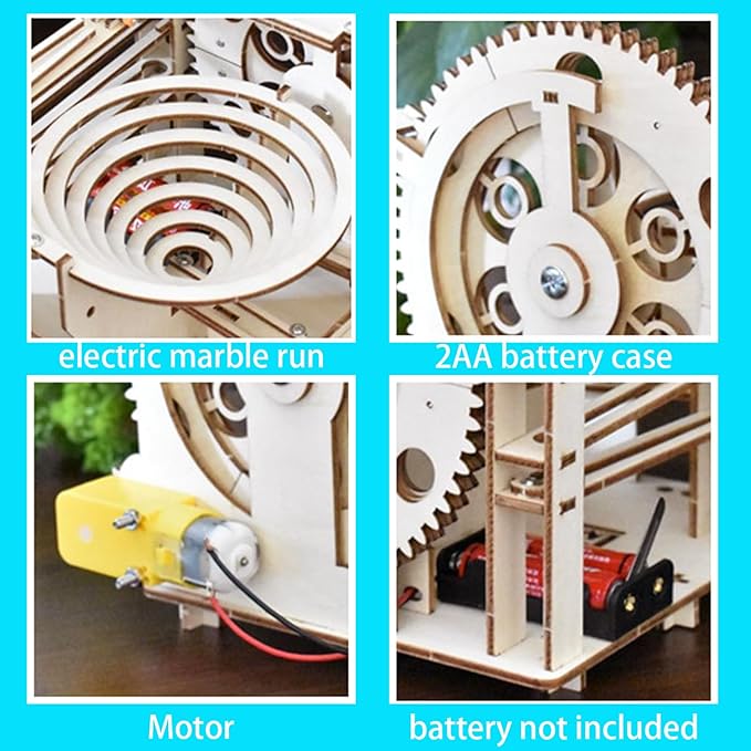 3D Puzzle Marble Run for Adults Stem Projects for Kids Wooden Engineering Puzzle Kit Science Project Kits Wood Mechanical Building Puzzles DIY Mode Kits-CubbioJoy