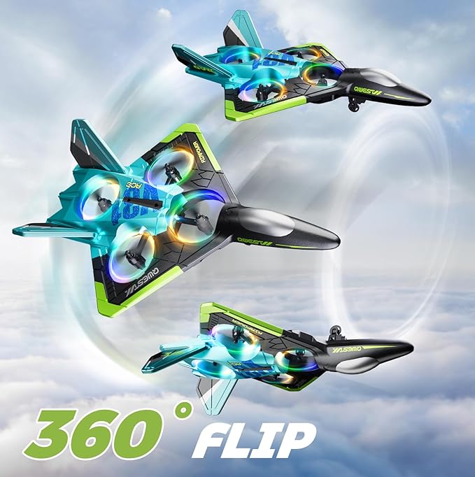 4DRC V31 Foam RC Planes Remote Control Airplanes for Kids Adults 8-16, Remote Control Planes Fighter Jet with Light, 360° Flip Fighter Jet Toy, Gravity Sensing, Stunt Roll, Gifts for Kids Boys-CubbioJoy