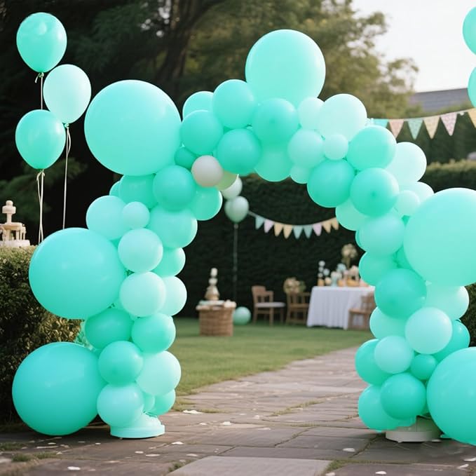 140pcs Cyan Blue Round Balloons Different Sizes 18 12 10 5 Inch Latex Balloons for Arch Decoration Party Balloon Kit for Graduation Birthday Party Wedding Balloon Baby Shower Decoration-CubbioJoy