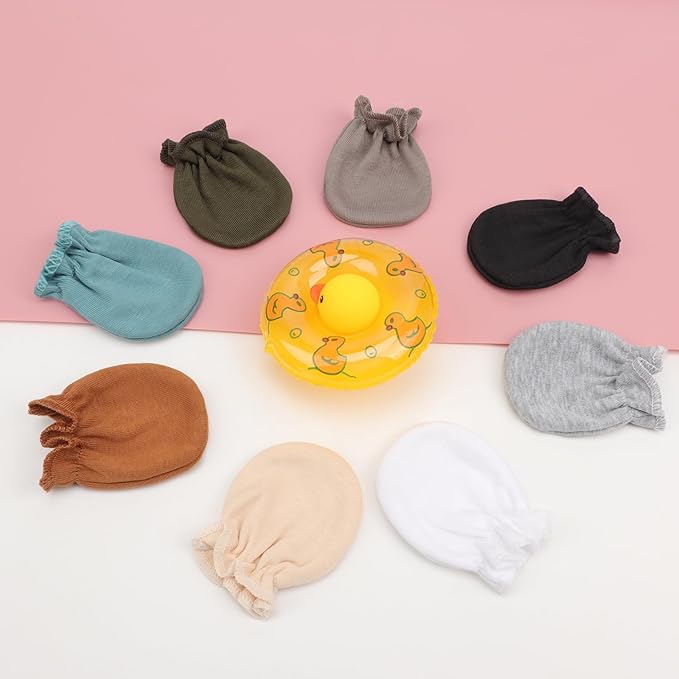 BQUBO Newborn Infant Toddler Mittens No Scratch Cotton Elastic Wrist Gloves Hypoallergenic for 0-6 Months Baby Boys Girls-CubbioJoy