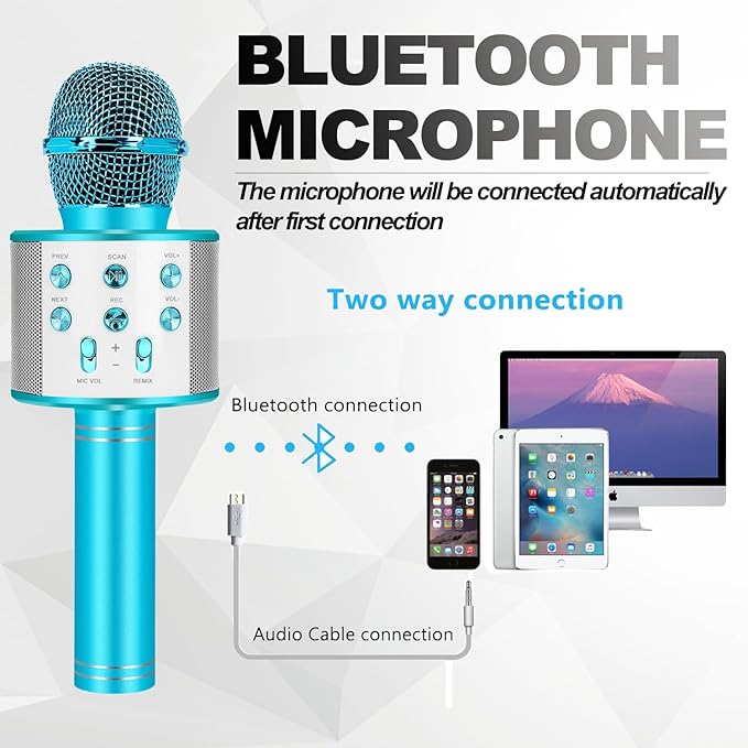 Bluetooth Karaoke Microphone Wireless: Portable Handheld Mic for Kids Adults Singing - Perfect for Christmas Birthday Holiday Party-CubbioJoy