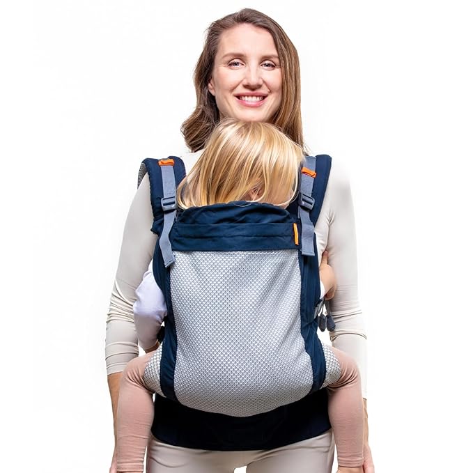 Beco Toddler Carrier - Breathable 3D Mesh Front-Carry & Backpack Style Carrier with Tall Supportive Back and Ergonomic Extra-Wide Seat for Children from 18months (20-60 lbs) - Navy-CubbioJoy