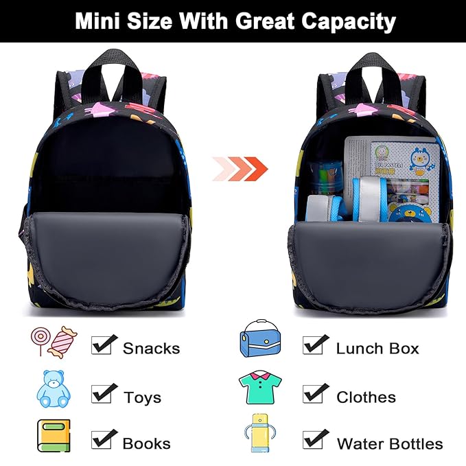 Accmor Toddler Leash Baby Dinosaur Backpack Harness with Anti Lost Wrist Link, Cute Mini Child Daycare Bag with Tether Hold Kids Close While Outdoor Walking for Baby Boys Girls-CubbioJoy