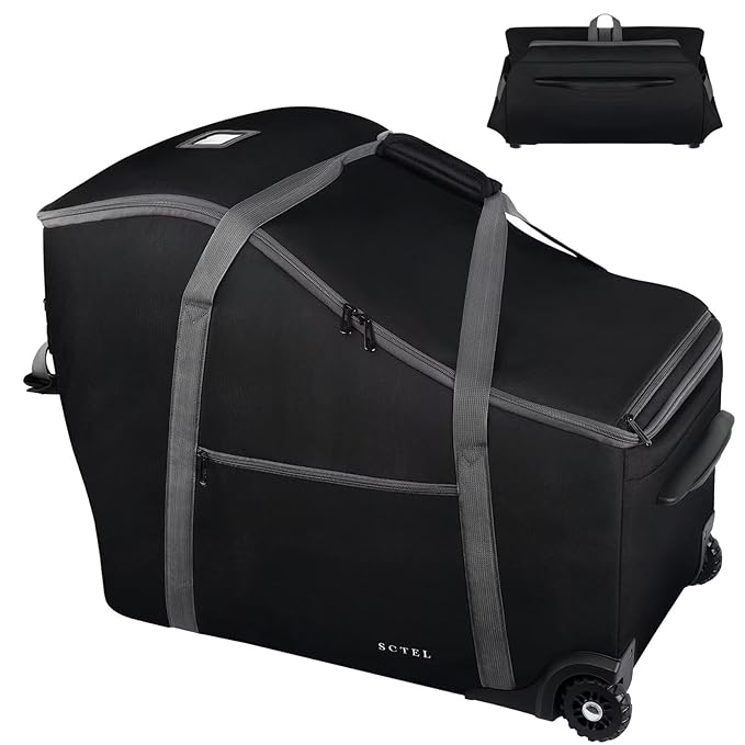 Infant Car Seat Travel Bag Fit Doona Car Seat Stroller and Base, Chicco Keyfit 35 and Base, Doona Travel Bag with Wheels, Padded Car Seat Bags for Air Travel, Nuna Travel Bag with Zipper Pocket-CubbioJoy