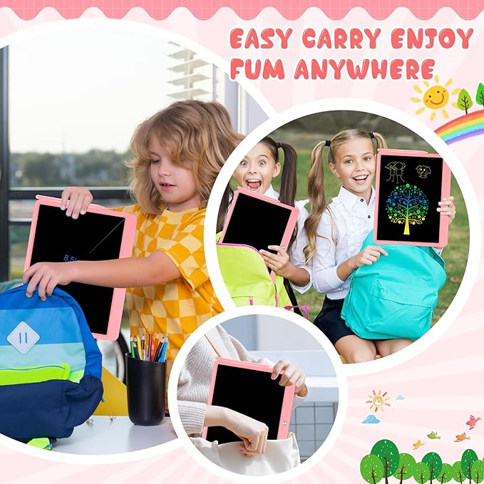 Decute Kids Toys LCD Writing Tablet with Stylus, 15 Inch Erasable Toddlers Doodle Board, Reusable Drawing Pad for Kids, Educational Christmas Birthday Gift for 3 4 5 6 7 8 Girls Boys Toddler Pink-CubbioJoy