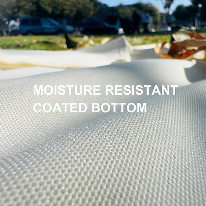4’9” x 6’3” White Lightweight Water-Resistant Canvas Mat – Picnic, Outdoor, Beach, Park, Camping, Toy Mat-CubbioJoy