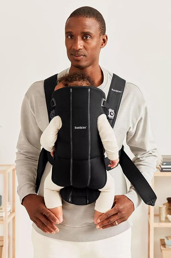 BabyBjörn Baby Carrier Mini, Black, Woven | Newborn Carrier (7-25 lbs), Ergonomic, Easy-to-Use-CubbioJoy