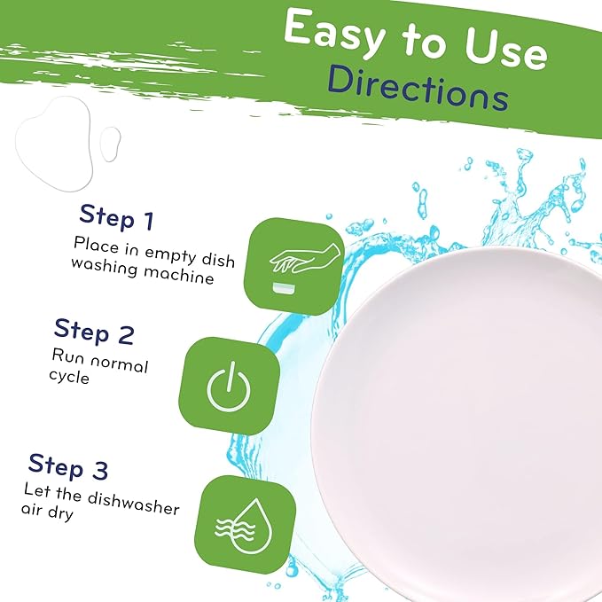 Dishwasher Cleaner, Heavy Duty, Septic Safe, Removal of Odors, Limescale, Smell, Grime, and Calcium - 12 Tablets - 12 Month Supply - Unscented-CubbioJoy