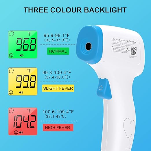 Digital Thermometer for Adults and Kids, No Touch Forehead Thermometer for Baby, 2 in 1 Body Surface Mode Infrared Thermometer with Fever Alarm and Instant Accuracy Readings-CubbioJoy