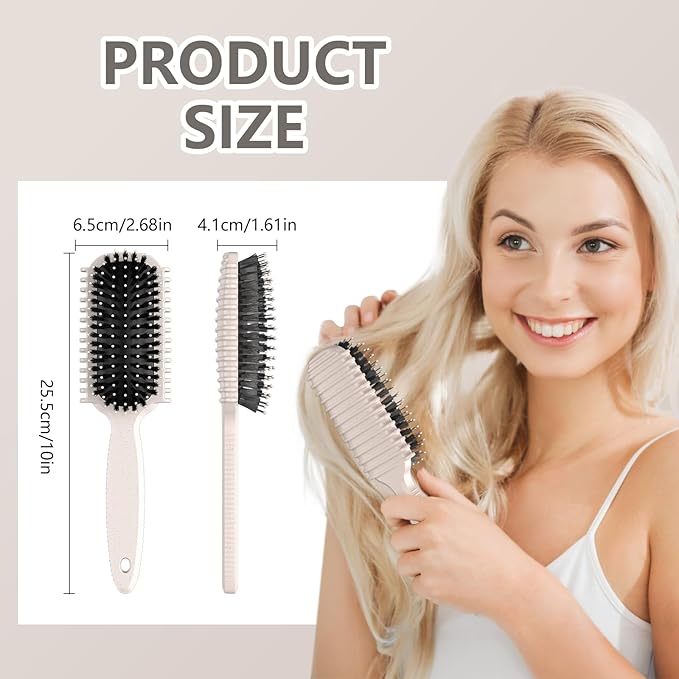 Curl Defining Brush, Curly Hair Brush, Slick Back Hair Brush, For Combing and Shaping Curls in All Hairstyles to Reduce Pulling (Beige)-CubbioJoy