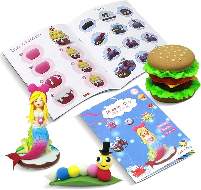 CiaraQ Modeling Clay Kit - 64 Colors Air Dry Clay with Sculpting Tools, Ideal for Crafting, DIY Projects. Easter/Halloween/Christmas Gifts.-CubbioJoy