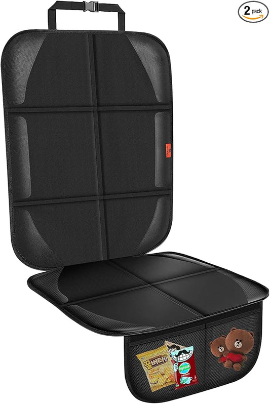 Car Seat Protector,Auto Car Seat Protectors Baby Carseat Waterproof Durable 600D Fabric for Child Baby Car Seat Mat Vehicle Pet Cover 2 Storage Pockets (1 Pack)-CubbioJoy