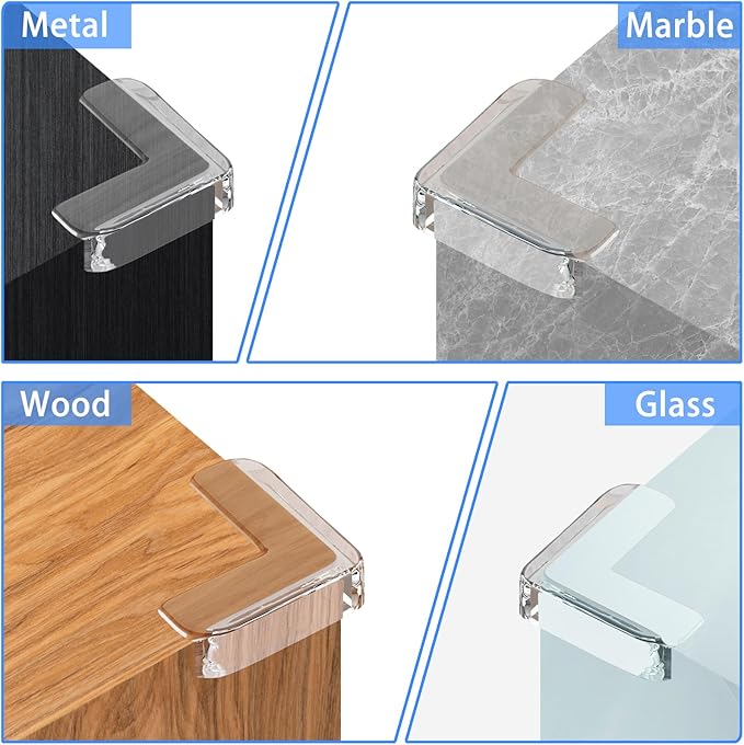 Baby Corner Protector Corner Protector Baby Furniture Corner Protection Transparent Cover Sharp Furniture and Table Top Edges with Adhesive 12 Pack(L-Shaped)-CubbioJoy