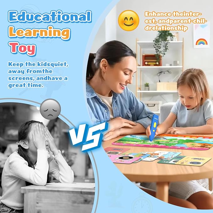 Interactive Search and Find Activity Books for Kids Ages 3-5, Toddler Travel Games Toys for Car Airplane, Road Trip Activities for Kids 4-8, Educational Preschool Learning Toys Gift with a Talking Pen-CubbioJoy